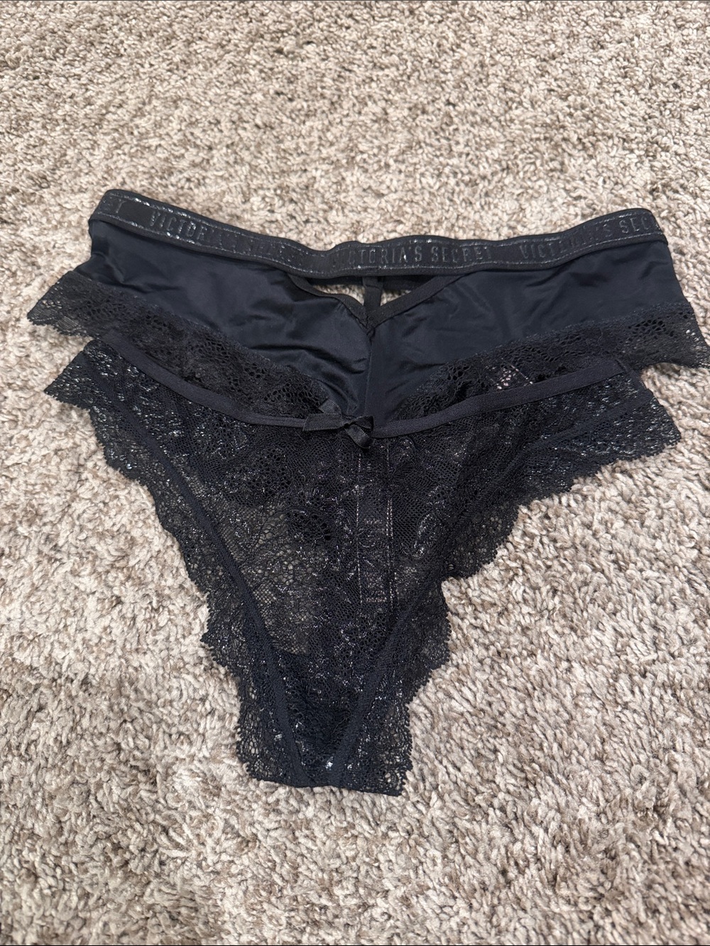 Black Lace Cheeky & Thong Set